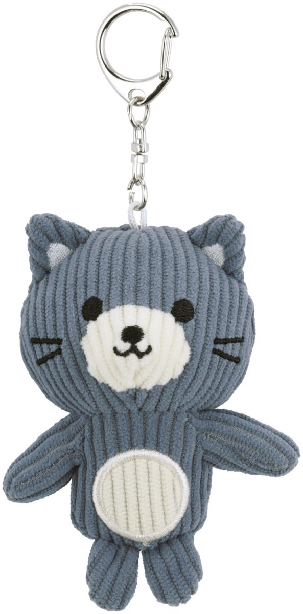 画像1: スケーター（Ｓｋａｔｅｒ） ぬいぐるみ マスコット キーホルダー コーデュロイ生地 回転カン にゃ?にゃ さばのん 猫 ＺＮＫＨ２?Ａ (1)