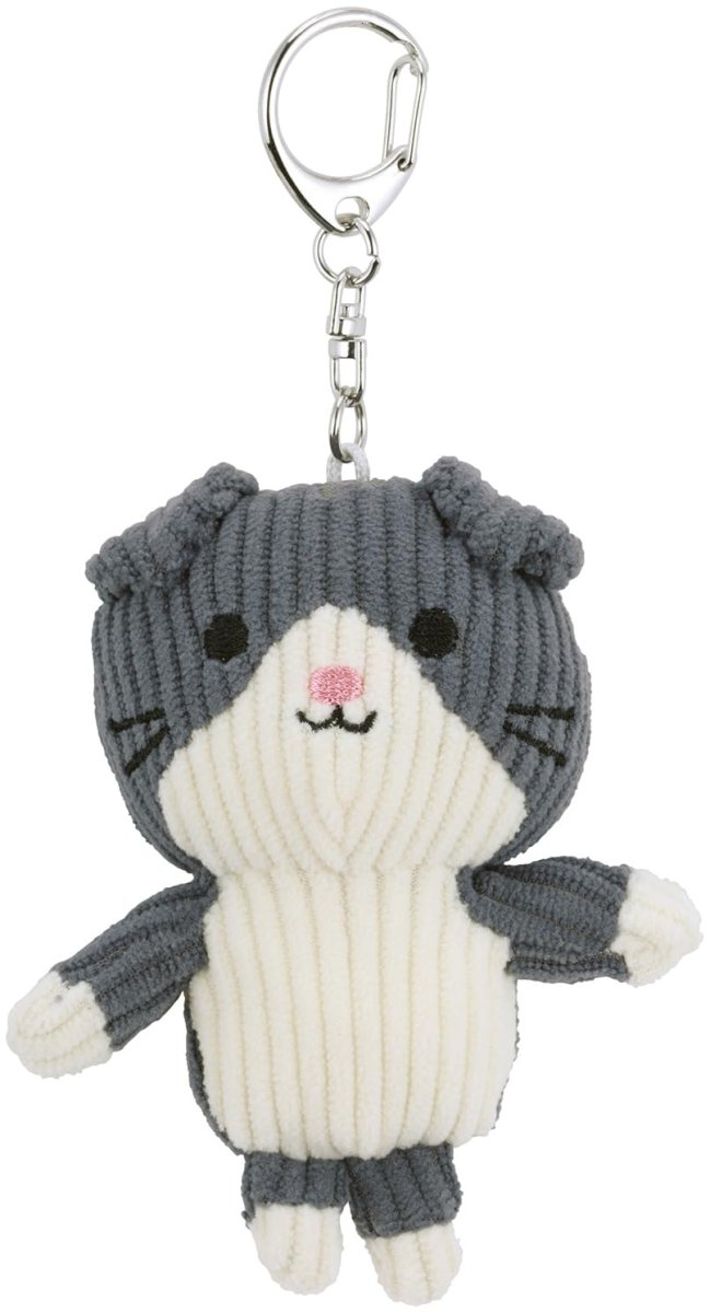 画像1: スケーター（Ｓｋａｔｅｒ） ぬいぐるみ マスコット キーホルダー コーデュロイ生地 回転カン にゃ?にゃ すこっち 猫 ＺＮＫＨ２?Ａ (1)