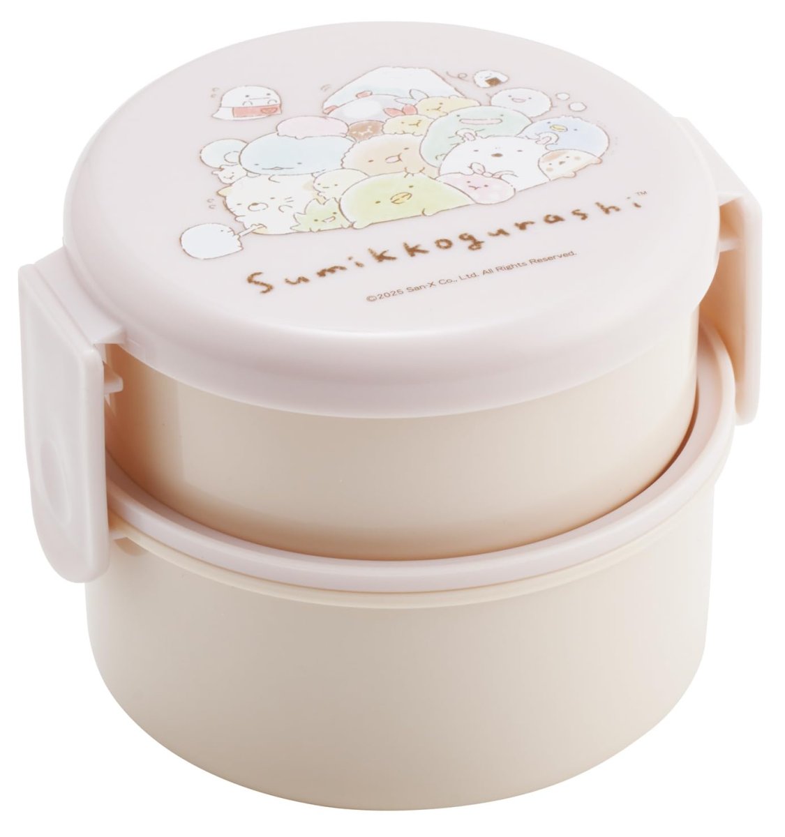 画像1: スケーター（Ｓｋａｔｅｒ） 弁当箱 丸型 ランチボックス ５００ｍｌ ２段 フォーク付 日本製 すみっコぐらし ドローイング ＯＮＷＲ１?Ａ (1)