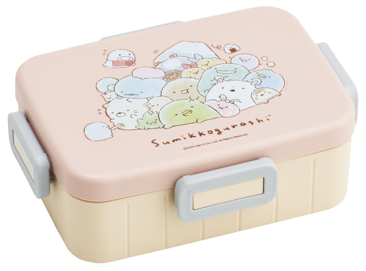 画像1: スケーター（Ｓｋａｔｅｒ） 大人用 弁当箱 ４点ロック ランチボックス １段 ６５０ｍｌ 食洗機対応 レンジ対応 日本製 すみっコぐらし ドローイング ＹＺＦＬ７?Ａ (1)