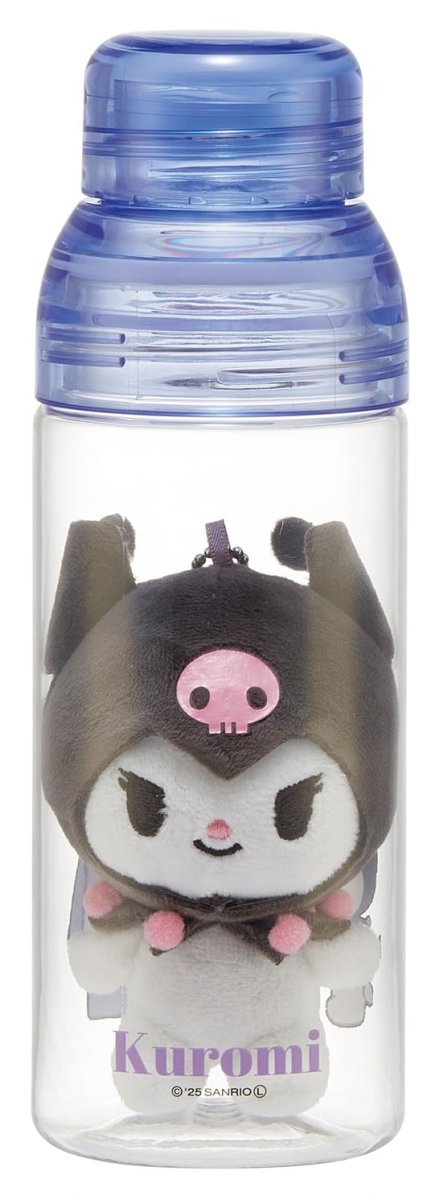 画像1: スケーター（Ｓｋａｔｅｒ） マスコット入り ウォーターボトル ４８０ｍｌ スリット付 水筒 サンリオ クロミ ＰＳＰＲ５ＭＣ?Ａ (1)