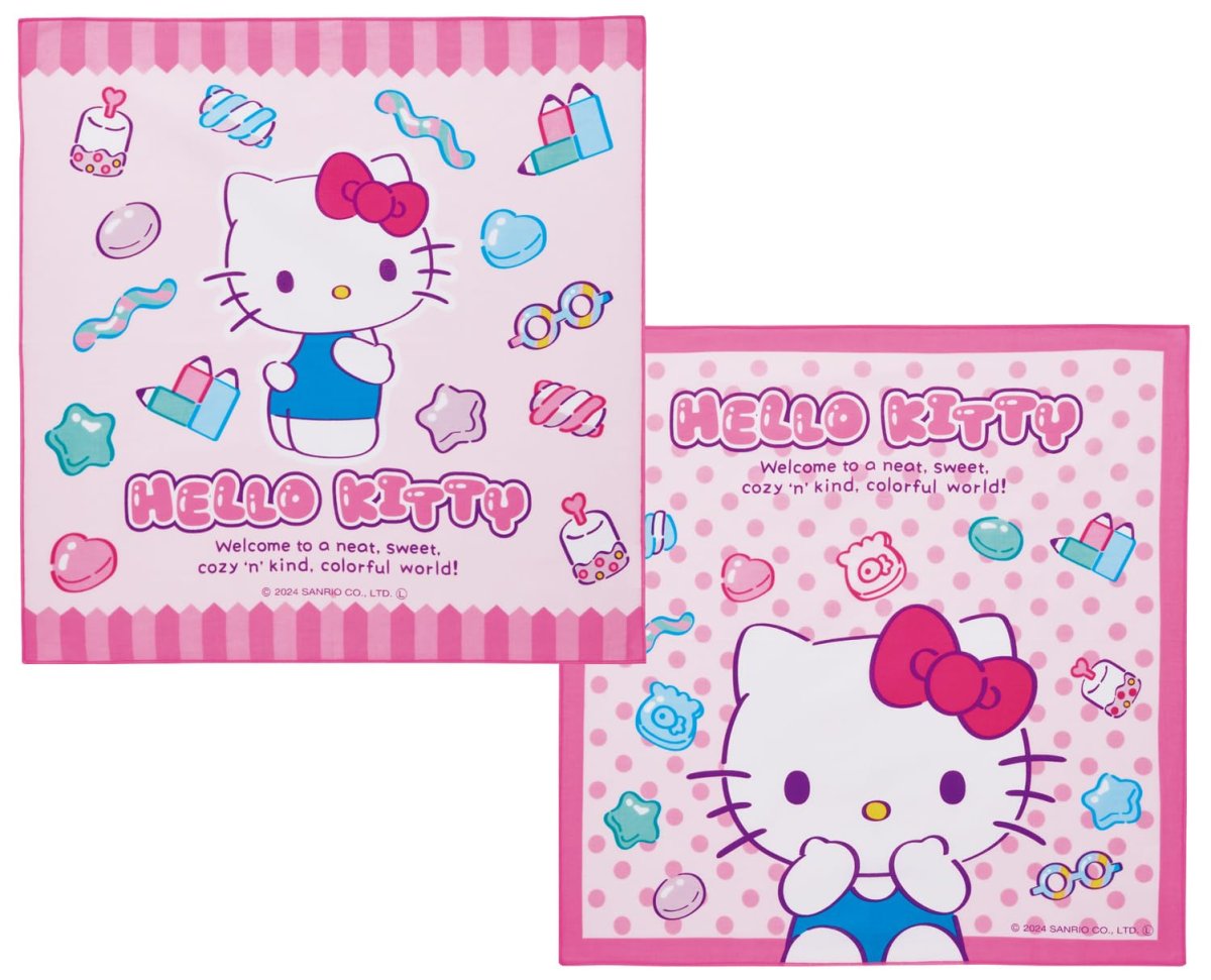 画像1: スケーター（Ｓｋａｔｅｒ） お弁当クロス ランチクロス 子供用 ２枚セット サンリオ ハローキティ マシュグミ ＫＢ４ＷＮ?Ａ (1)