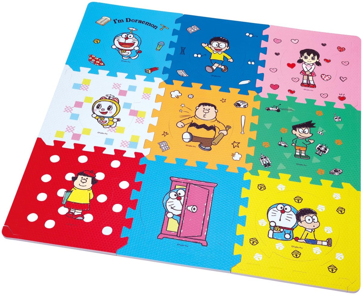 画像1: スケーター（Ｓｋａｔｅｒ） パズル マット ９枚入り フロア 床 シート 玩具 キッズ ドラえもん ひみつ道具 ＩＰＺＭ１?Ａ (1)