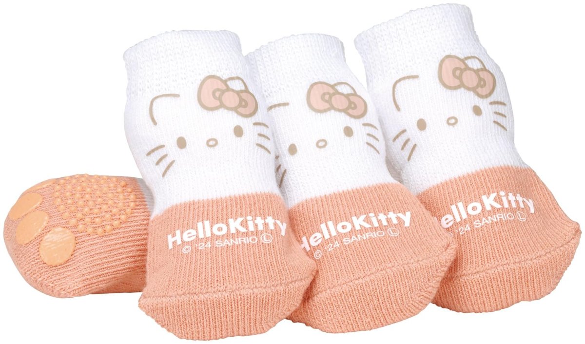 画像1: スケーター（Ｓｋａｔｅｒ） ペット ソックス Ｓ ４枚入 犬 靴下 室内 すべり止め付 サンリオ ハローキティ ＰＳＯＸ３?Ａ (1)