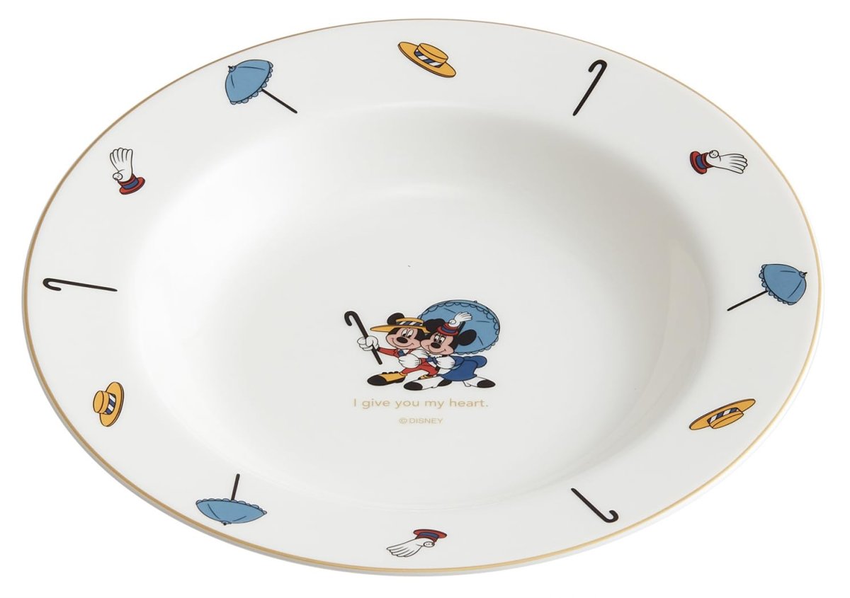 画像1: スケーター（Ｓｋａｔｅｒ） スープ 皿 ２３ｃｍ 食洗機対応 ＮＡＲＵＭＩ ボーンチャイナ 鳴海製陶 日本製 ディズニー ミッキー＆ミニー ＣＢＳＰ２３?Ａ (1)