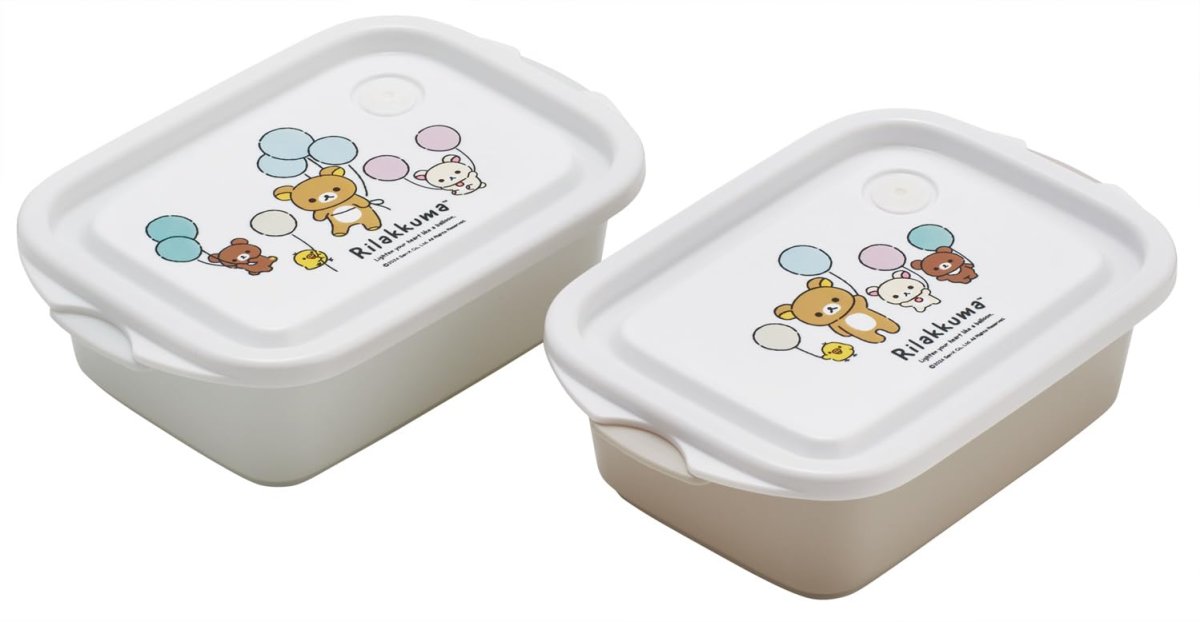 画像1: スケーター（Ｓｋａｔｅｒ） シール容器 保存容器 おかず容器 ５００ｍｌ 抗菌 日本製 ２Ｐ リラックマ ふわっと風船 ＦＣＮ２ＷＡＧ７０１１７ (1)
