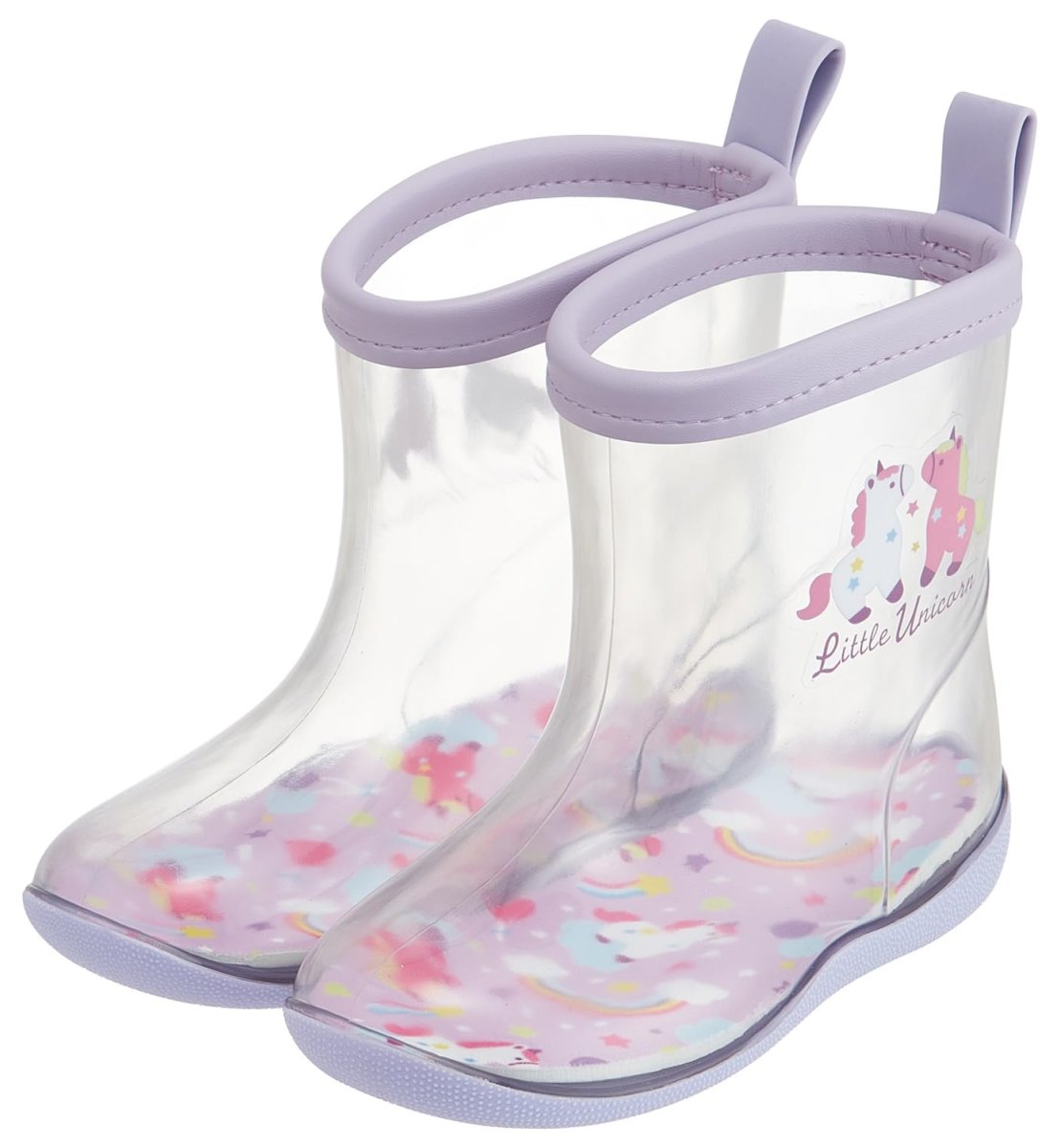 画像1: スケーター（Ｓｋａｔｅｒ） 透明 レインブーツ 長靴 １６ｃｍ リトルユニコーン 女の子 ＲＩＢＴＣＬ１６?Ａ (1)