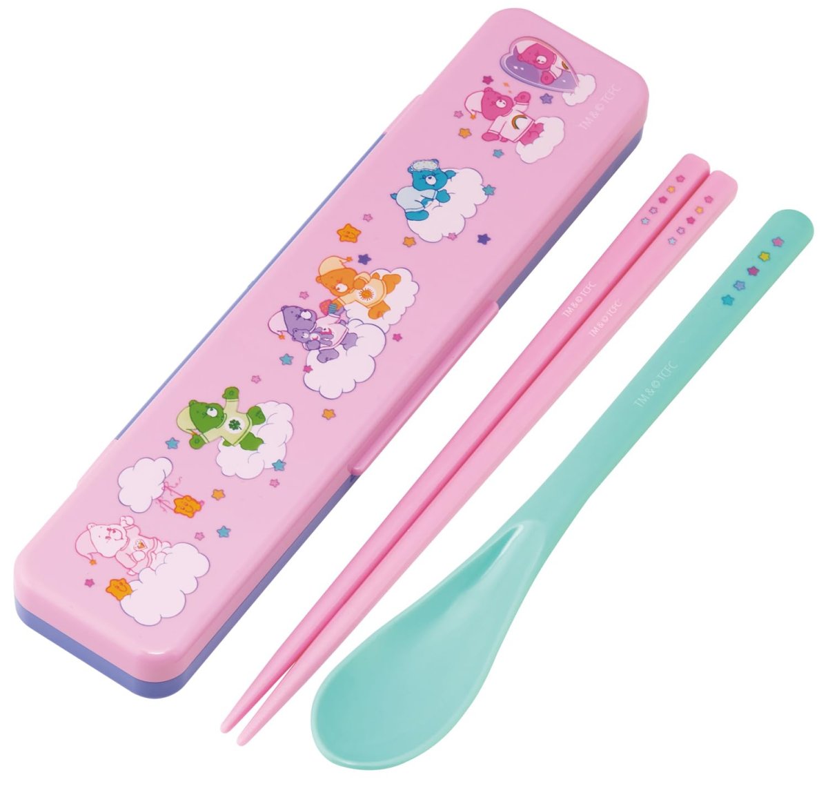 画像1: スケーター（Ｓｋａｔｅｒ） 箸 スプーンセット 弁当 大人用 抗菌 コンビセット １８ｃｍ カチャカチャ鳴らない 日本製 Ｃａｒｅ Ｂｅａｒｓ ケアベア ＣＣＳ３ＳＡＡＧ?Ａ (1)