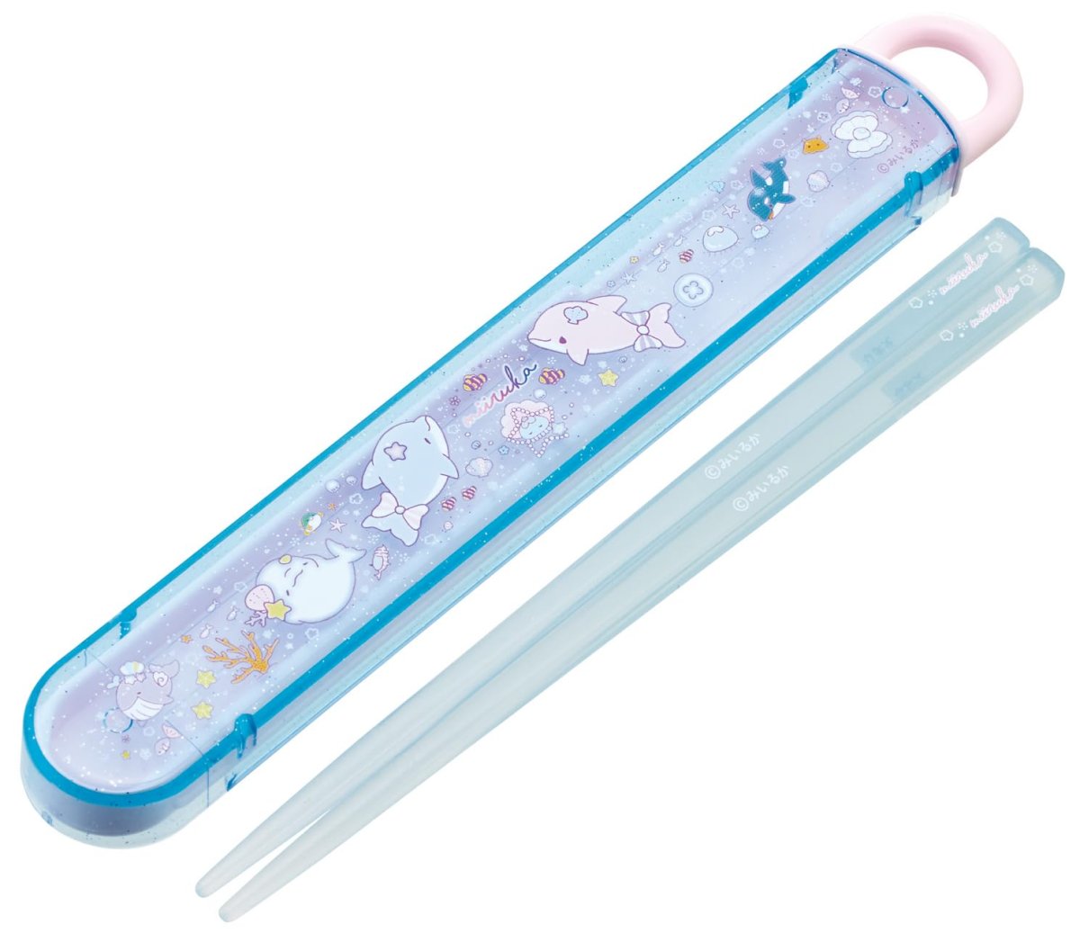 画像1: スケーター（Ｓｋａｔｅｒ） 箸 箸箱 セット 子供用 お弁当 １６．５ｃｍ 日本製 食洗機対応 スライド式 みいるか 女の子 ＡＢＳ２ＡＭＡＧ?Ａ (1)