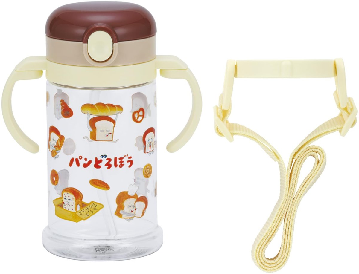 画像1: スケーター（ｓｋａｔｅｒ） ベビー用 ストローマグ 折りたたみハンドル＆ショルダー式 ２ＷＡＹタイプ ３７０ｍｌ 対象年齢１才頃から パンどろぼう ＫＳＨＷ２Ｎ?Ａ (1)
