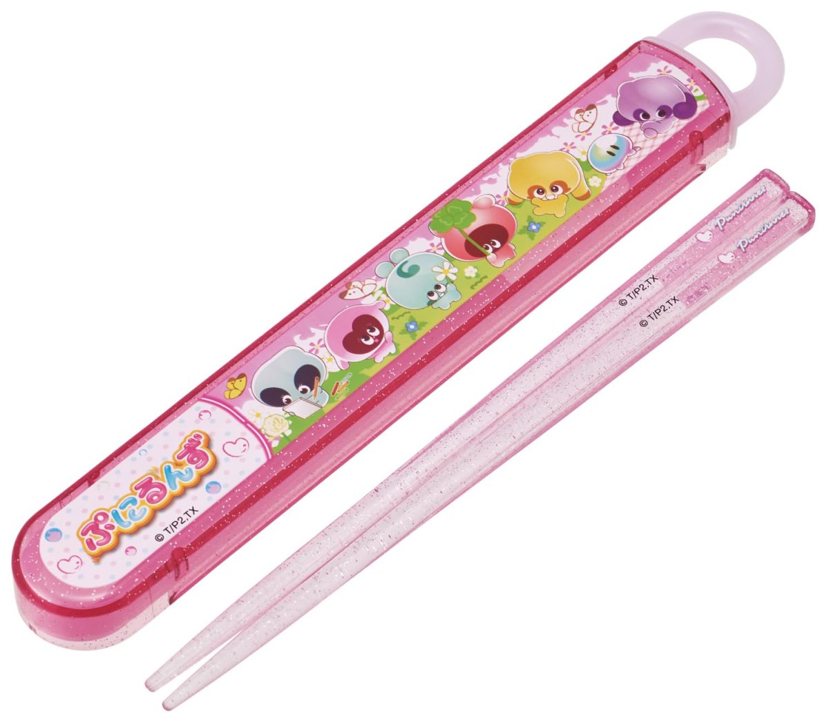 画像1: スケーター（Ｓｋａｔｅｒ） 箸 箸箱 セット 子供用 お弁当 １６．５ｃｍ 日本製 食洗機対応 スライド式 ぷにるんず 女の子 ＡＢＳ２ＡＭＡＧ?Ａ (1)