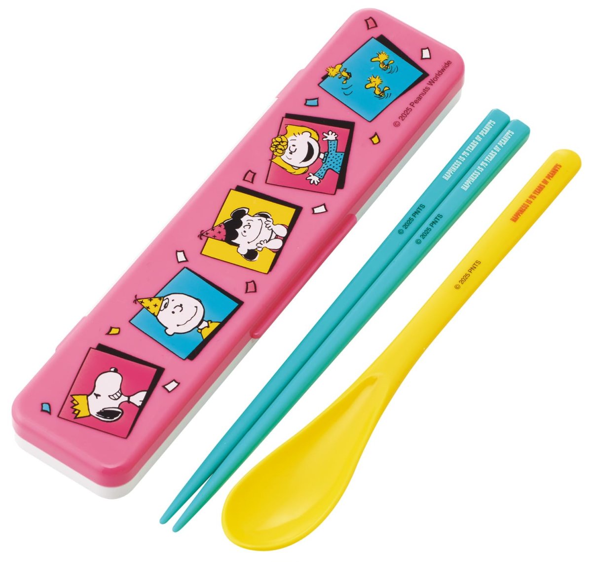 画像1: スケーター（Ｓｋａｔｅｒ） 箸 スプーンセット 弁当 大人用 抗菌 コンビセット １８ｃｍ カチャカチャ鳴らない 日本製 スヌーピー ７５ｔｈ アニバーサリー ＣＣＳ３ＳＡＡＧ?Ａ (1)