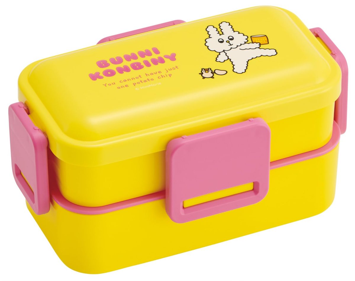 画像1: スケーター（Ｓｋａｔｅｒ） 弁当箱 ２段 ６００ｍｌ 女性 日本製 ふわっと盛れるドーム型ふた ランチボックス 食洗機対応 レンジ対応 バニーコンビニ ＰＦＬＷ４ＡＧ?Ａ (1)