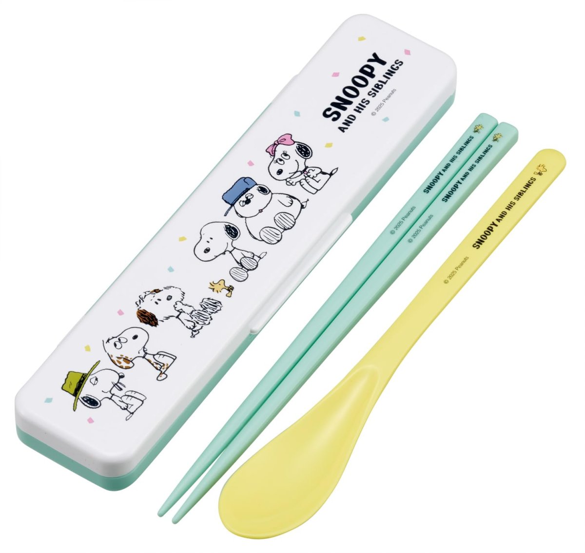 画像1: スケーター（Ｓｋａｔｅｒ） 箸 スプーンセット 弁当 大人用 抗菌 コンビセット １８ｃｍ カチャカチャ鳴らない 日本製 スヌーピー バルーン ＣＣＳ３ＳＡＡＧ?Ａ (1)
