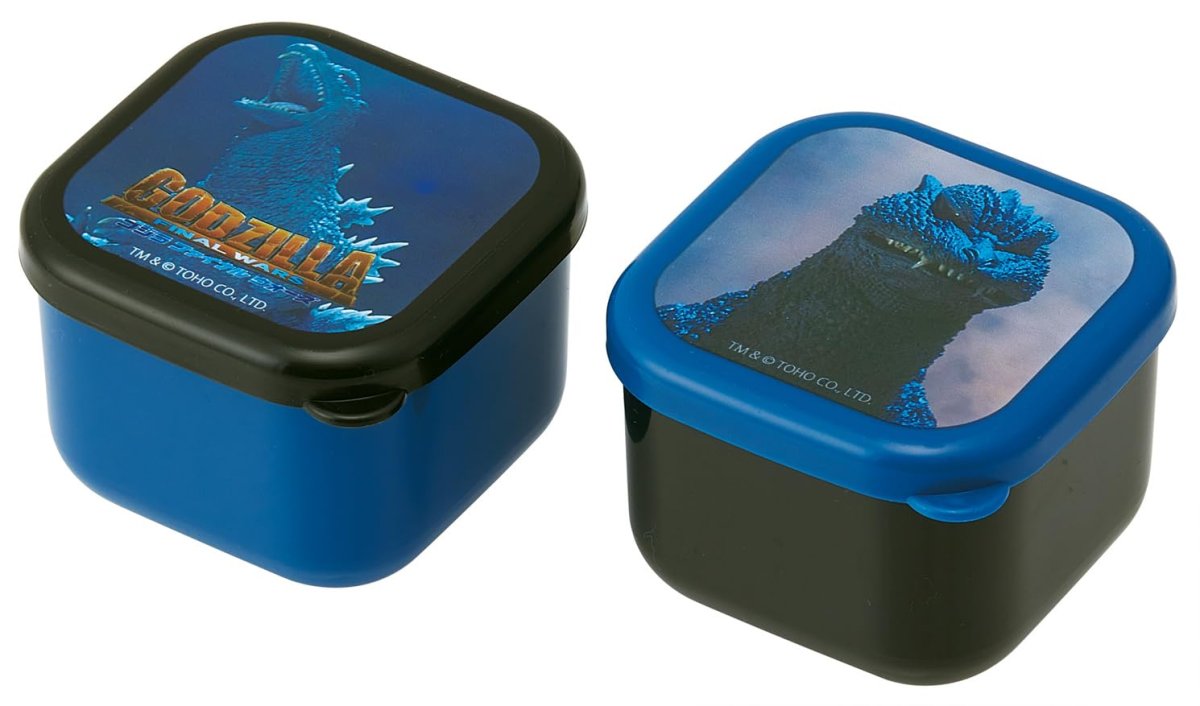 画像1: スケーター（Ｓｋａｔｅｒ） 弁当箱 抗菌 ミニ シール容器 四角 保存 容器 小 １３０ｍｌ ２個セット ゴジラ ２００４ ＭＯ１ＷＡＧ?Ａ (1)