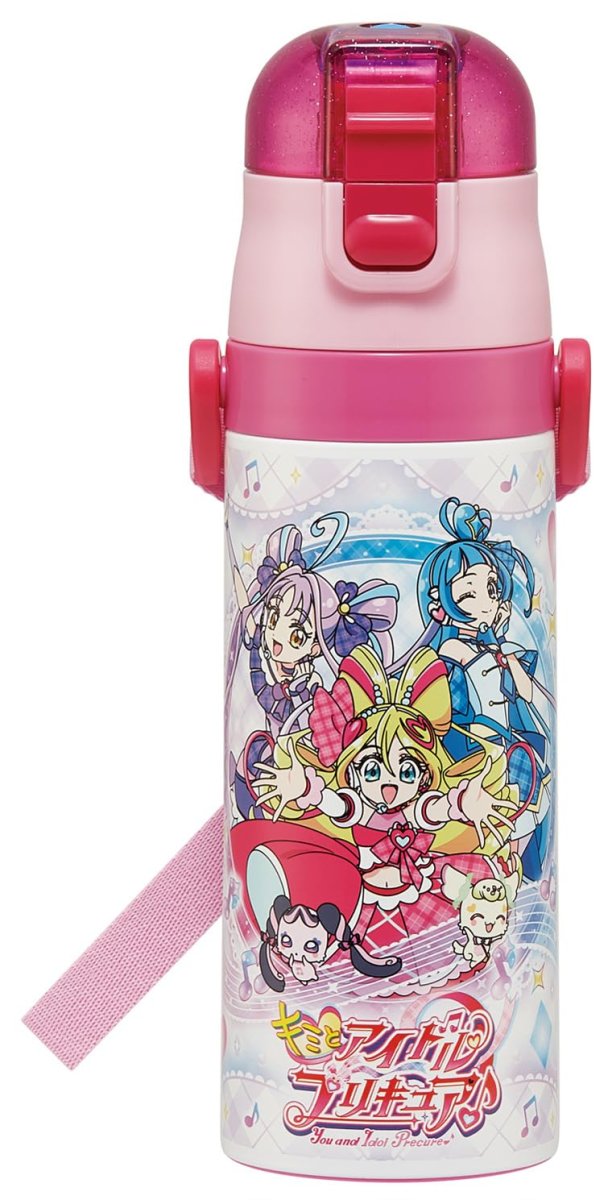 画像1: スケーター（Ｓｋａｔｅｒ） 水筒 子供用 直飲み ４７０ｍｌ キミとアイドルプリキュア 女の子 保冷専用 ステンレス 軽量タイプ ｗａｔｅｒｂｏｔｔｌｅ スポーツボトル キッズ こども 水瓶 ＳＤＣ４?Ａ (1)