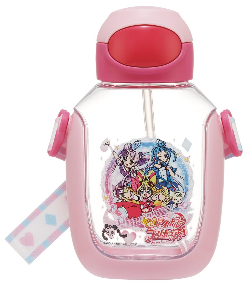 画像1: スケーター（Ｓｋａｔｅｒ） 子供用 水筒 ストロー付 ５３０ｍｌ ストロー水筒 ワンプッシュ キミとアイドルプリキュア 女の子 ＰＤＳＨ６ＤＸ?Ａ (1)