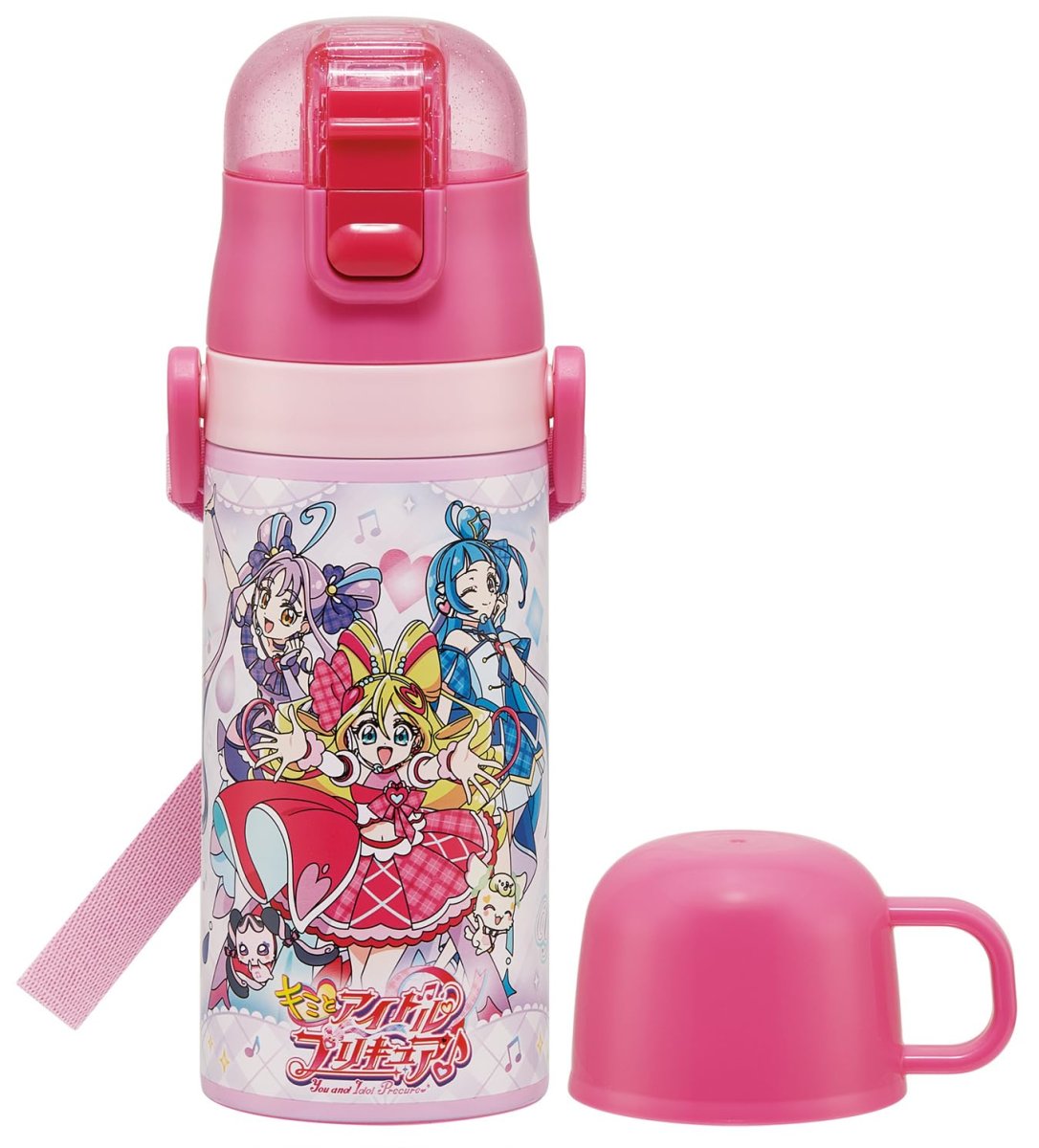 画像1: スケーター（Ｓｋａｔｅｒ） 水筒 子供用 ２ＷＡＹ ストロー飲み ４００ｍｌ コップ飲み ３５０ｍｌ キミとアイドルプリキュア 女の子 ステンレス 軽量タイプ 保温保冷 小容量 ｗａｔｅｒｂｏｔｔｌｅ スポーツボトル キッズ こども 水瓶 ＳＫＣＰ３?Ａ (1)