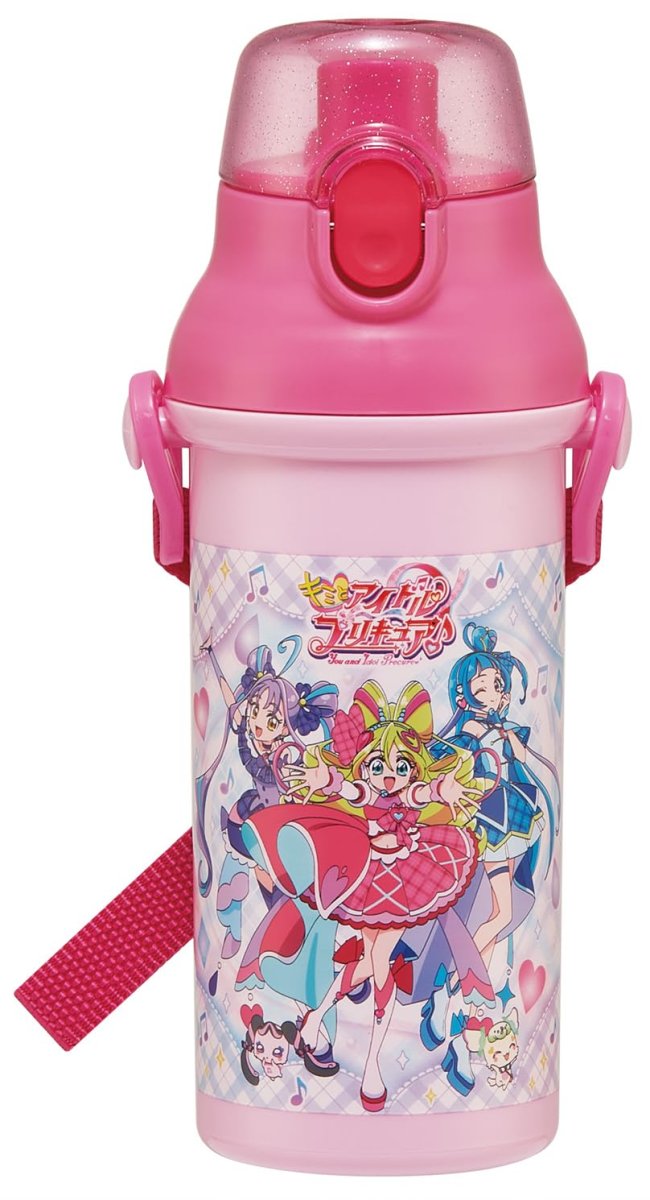 画像1: スケーター（Ｓｋａｔｅｒ） 水筒 子供用 直飲み ４８０ｍｌ プラスチック ワンタッチ 食洗機対応 日本製 キミとアイドルプリキュア 女の子 ＰＳＢ５ＳＡＮＡＧ?Ａ (1)