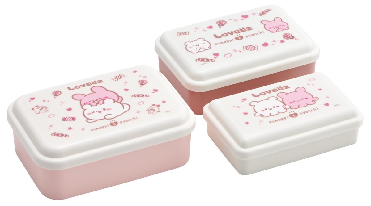 画像1: スケーター（Ｓｋａｔｅｒ） 抗菌 シール容器 保存容器 日本製 ３個セット らぶいーず ＳＬＵＳ３ＡＧ?Ａ (1)