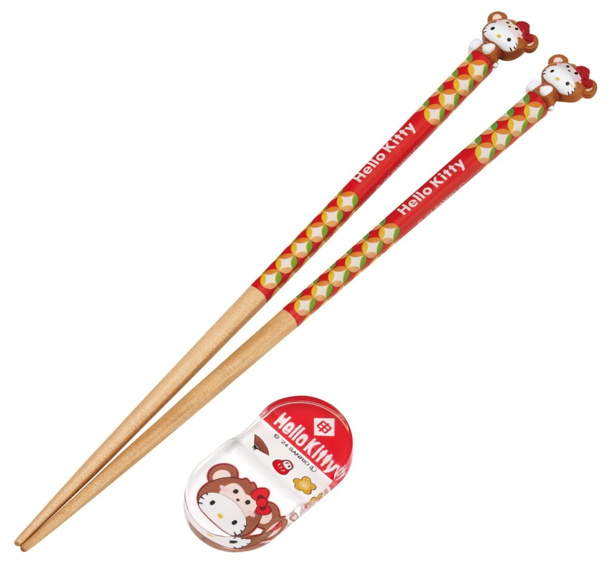 画像1: スケーター（Ｓｋａｔｅｒ） マスコット付 箸 箸置き セット 木製箸 ２１ｃｍ サンリオ ハローキティ 申 ＡＮＤ４５ＡＨ?Ａ (1)