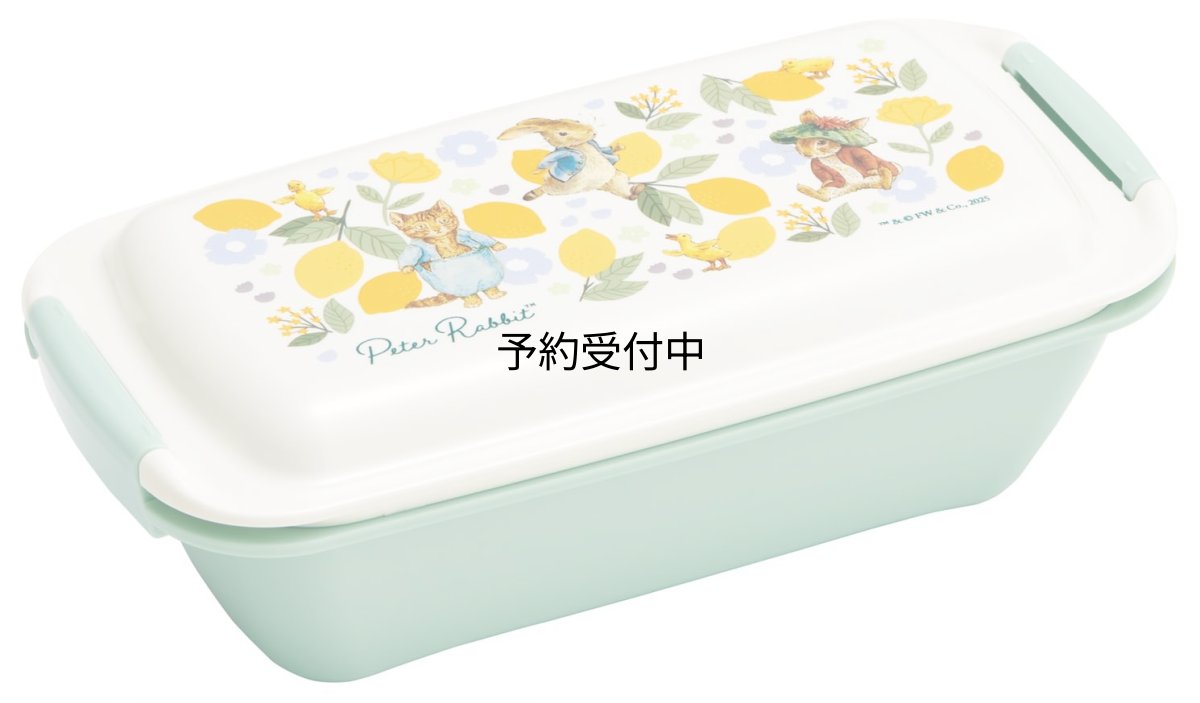 画像1: スケーター（Ｓｋａｔｅｒ） 弁当箱 バイオマス パッキン溝がなく洗いやすい ランチボックス ５３０ｍｌ ふんわり盛れる ドーム型フタ 食洗機対応 レンジ対応 日本製 ピーターラビット シトロン ＰＴＬＢ６Ｂ?Ａ (1)