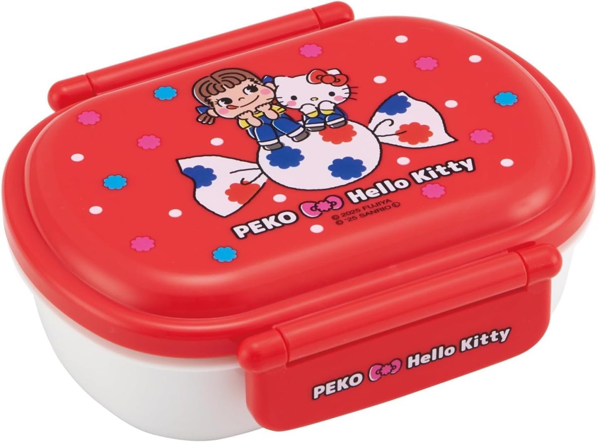 画像1: スケーター（Ｓｋａｔｅｒ） 弁当箱 子供 ３６０ｍｌ ふわっと盛れるフタ 日本製 ランチボックス １段 食洗機対応 レンジ対応 サンリオ ペコちゃん×ハローキティ ＱＡＦ２ＢＡＡＧ?Ａ (1)