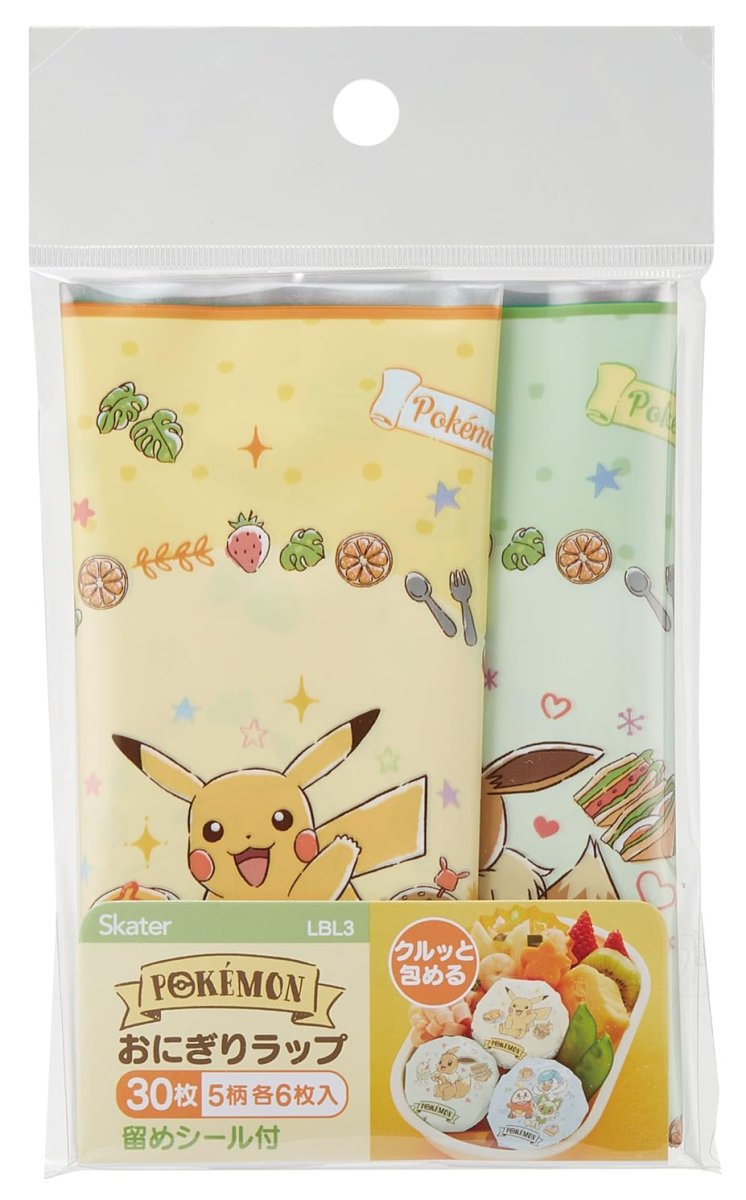 画像1: スケーター（Ｓｋａｔｅｒ） お弁当 おにぎりラップ ３０枚入 １８×１８ｃｍ 留めシール付 ポケモン ＨＡＰＰＹ Ｃａｆｅ ＬＢＬ３?Ａ (1)