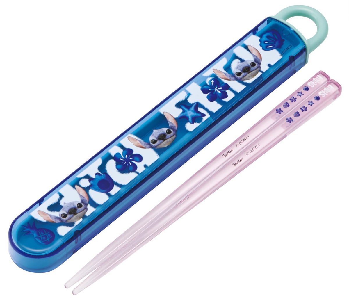 画像1: スケーター（Ｓｋａｔｅｒ） 箸 箸箱 セット 子供用 お弁当 １６．５ｃｍ 日本製 食洗機対応 スライド式 ディズニー リロ＆スティッチ ＡＢＳ２ＡＭＡＧ?Ａ (1)