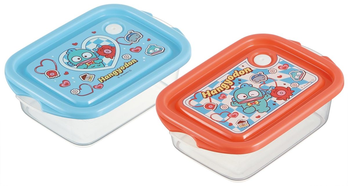 画像1: スケーター（Ｓｋａｔｅｒ） シール容器 保存容器 おかず容器 ５００ｍｌ 抗菌 日本製 ２Ｐ サンリオ ハンギョドン パーティー ＦＣＮ２ＷＡＧ?Ａ (1)