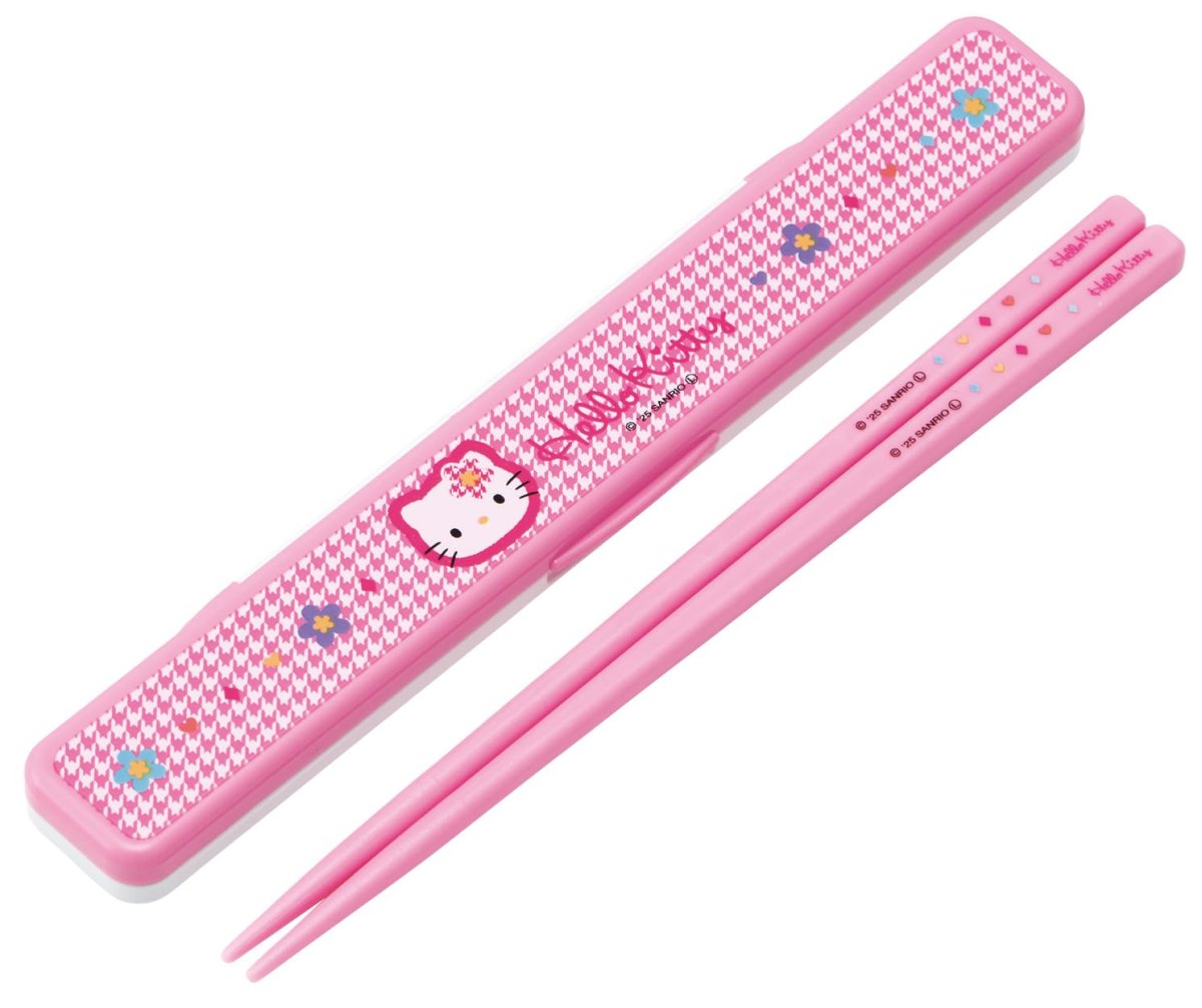 画像1: スケーター（Ｓｋａｔｅｒ） 箸 箸箱セット 大人用 抗菌 １８ｃｍ カチャカチャ鳴らない 日本製 サンリオ ハローキティ カオハナ ＡＢＣ３ＡＧ?Ａ (1)