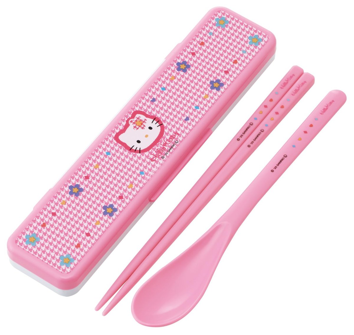 画像1: スケーター（Ｓｋａｔｅｒ） 箸 スプーンセット 弁当 大人用 抗菌 コンビセット １８ｃｍ カチャカチャ鳴らない 日本製 サンリオ ハローキティ カオハナ ＣＣＳ３ＳＡＡＧ?Ａ (1)