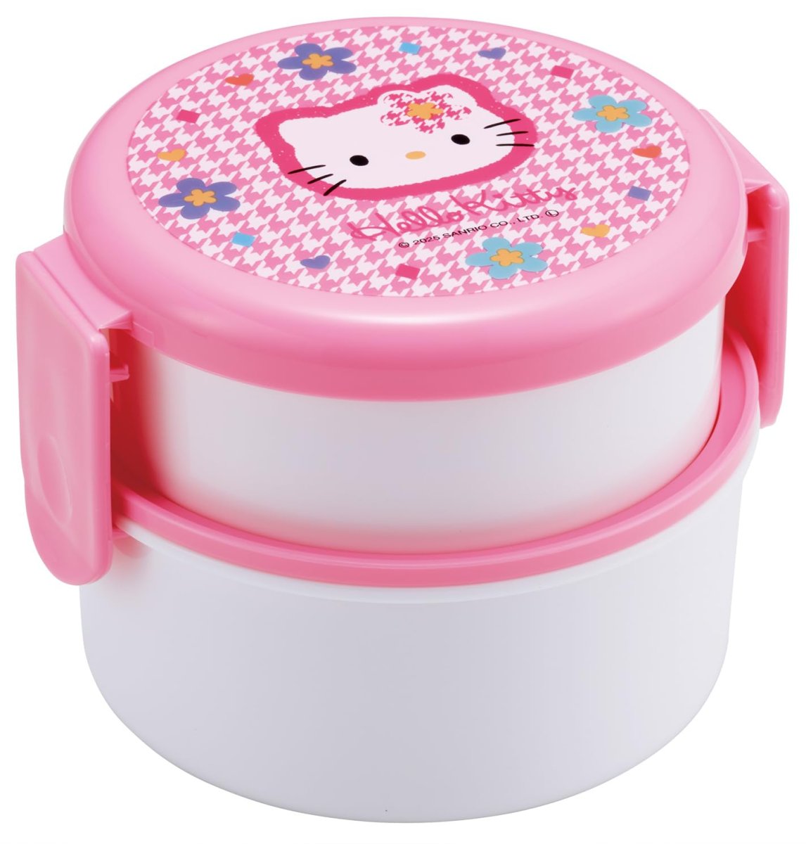画像1: スケーター（Ｓｋａｔｅｒ） 弁当箱 抗菌 ２段 ランチボックス フォーク付き 丸型 おにぎり ケース ５００ｍｌ 日本製 レンジ対応 サンリオ ハローキティ カオハナ ＯＮＷＲ１ＡＧ?Ａ (1)