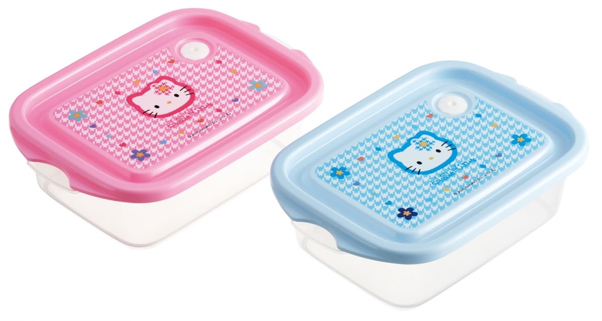 画像1: スケーター（Ｓｋａｔｅｒ） シールボックス 抗菌 保存 容器 ２個入 ５００ｍｌ 日本製 スタッキング サンリオ ハローキティ カオハナ ＦＣＮ２ＷＡＧ?Ａ (1)
