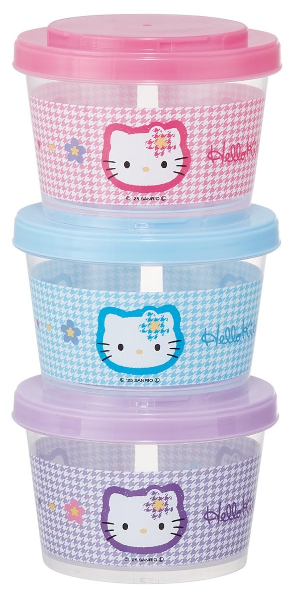 画像1: スケーター（Ｓｋａｔｅｒ） 保存容器 ３個セット ２４０ｍｌ おかず入れ 日本製 サンリオ ハローキティ カオハナ ＳＩＪ３?Ａ (1)