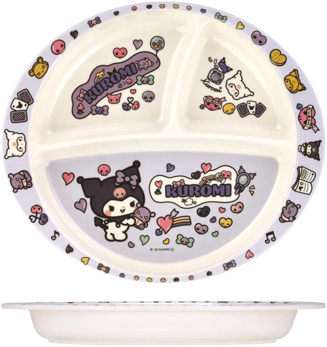 画像1: スケーター（Ｓｋａｔｅｒ） メラミン ランチプレート バンブーファイバー 皿 ４３０ｍｌ 仕切り付 食洗機対応 サンリオ クロミ 大好きな日々 Ｍ３７Ｂ?Ａ (1)