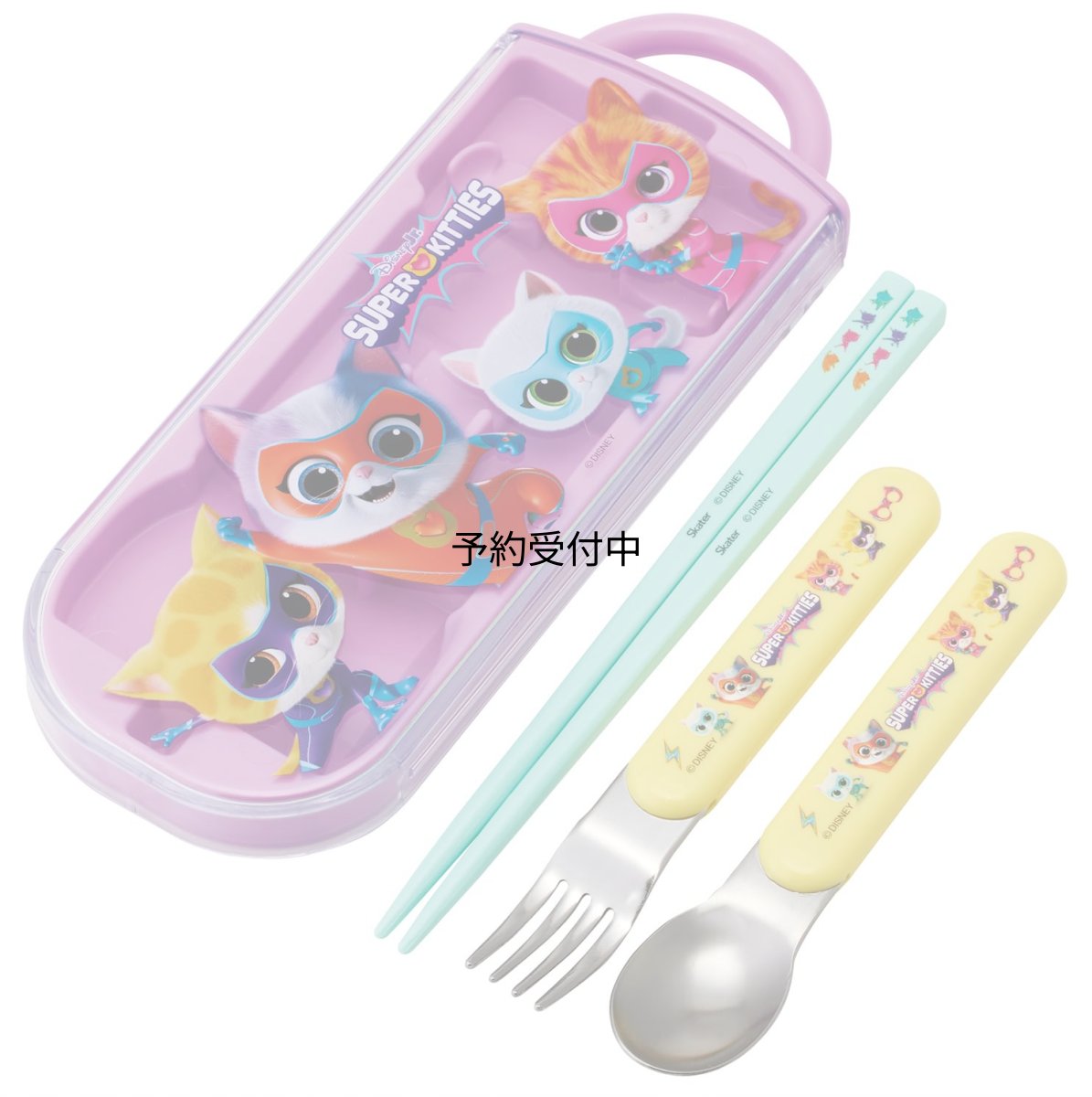 画像1: スケーター（Ｓｋａｔｅｒ） カトラリーセット 子供用 お弁当 箸 スプーン フォーク 日本製 スライド式 名前シール付 抗菌 トリオセット ディズニー スーパーキティ ＴＡＣＣ２ＡＧ?Ａ (1)