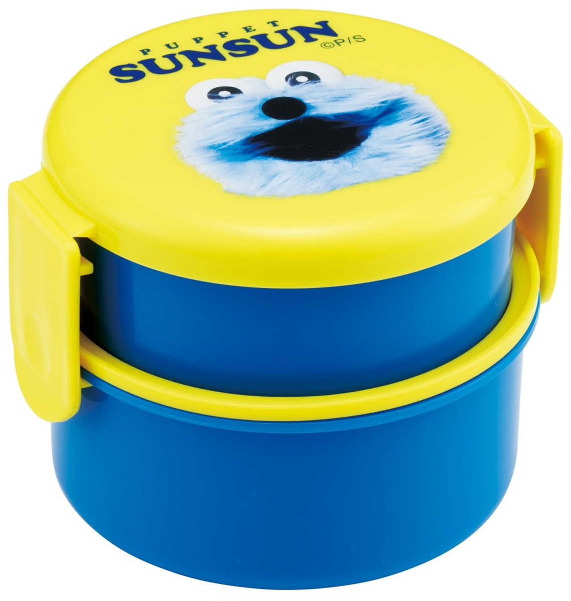 画像1: スケーター（Ｓｋａｔｅｒ） 弁当箱 丸型 ランチボックス ５００ｍｌ ２段 フォーク付 日本製 パペットスンスン ＯＮＷＲ１?Ａ (1)