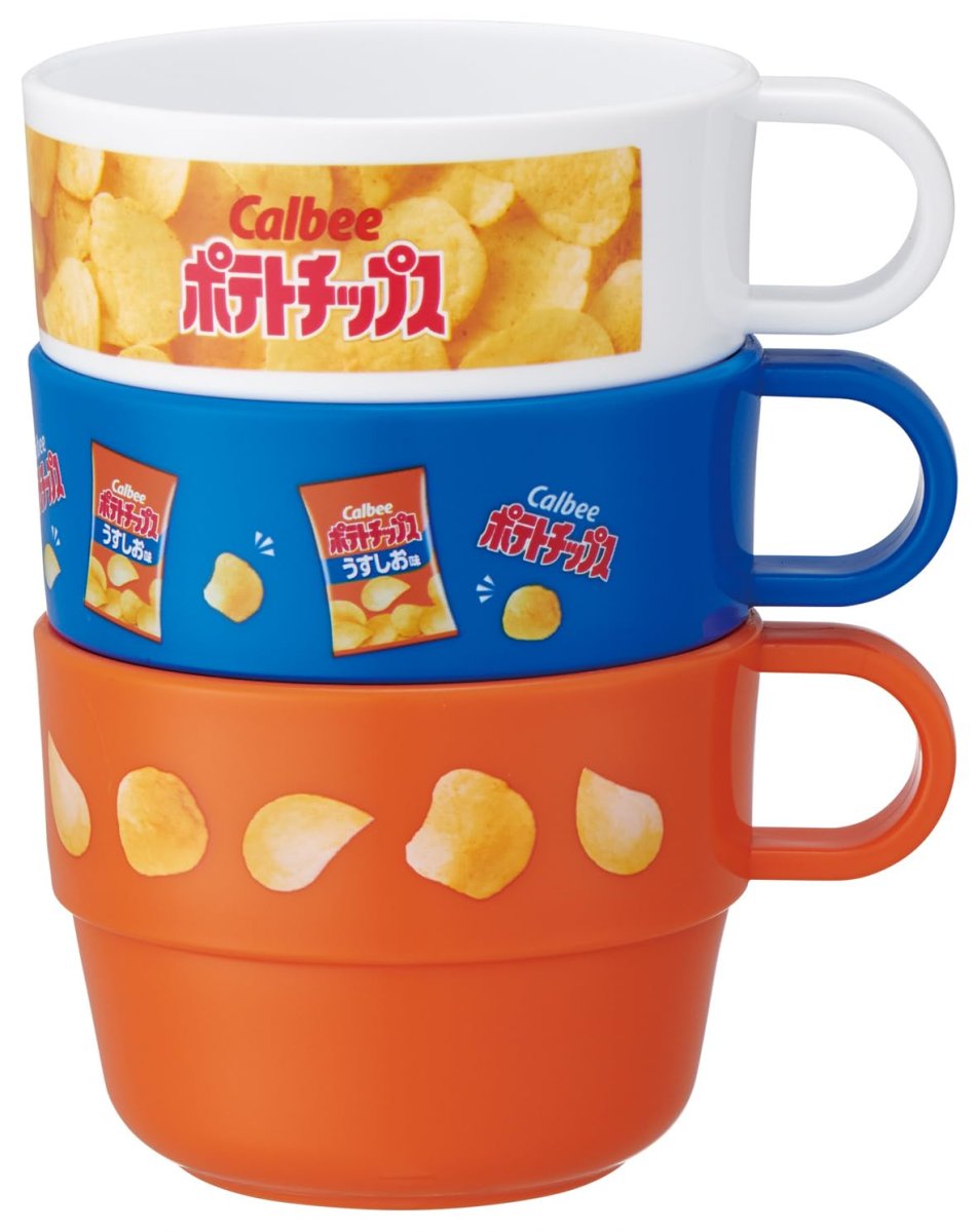 画像1: スケーター（Ｓｋａｔｅｒ） 子供用 コップ ２２０ｍｌ ３個セット 日本製 お菓子シリーズ ポテトチップス うすしお味 ＫＳ３１?Ａ (1)
