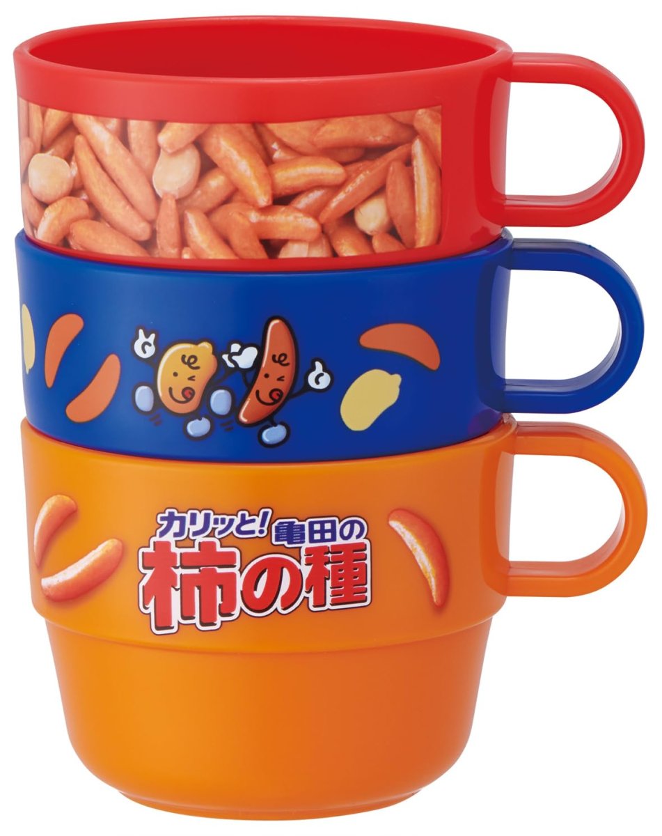 画像1: スケーター（Ｓｋａｔｅｒ） 子供用 コップ ２２０ｍｌ ３個セット 日本製 お菓子シリーズ 亀田の柿の種 ＫＳ３１?Ａ (1)