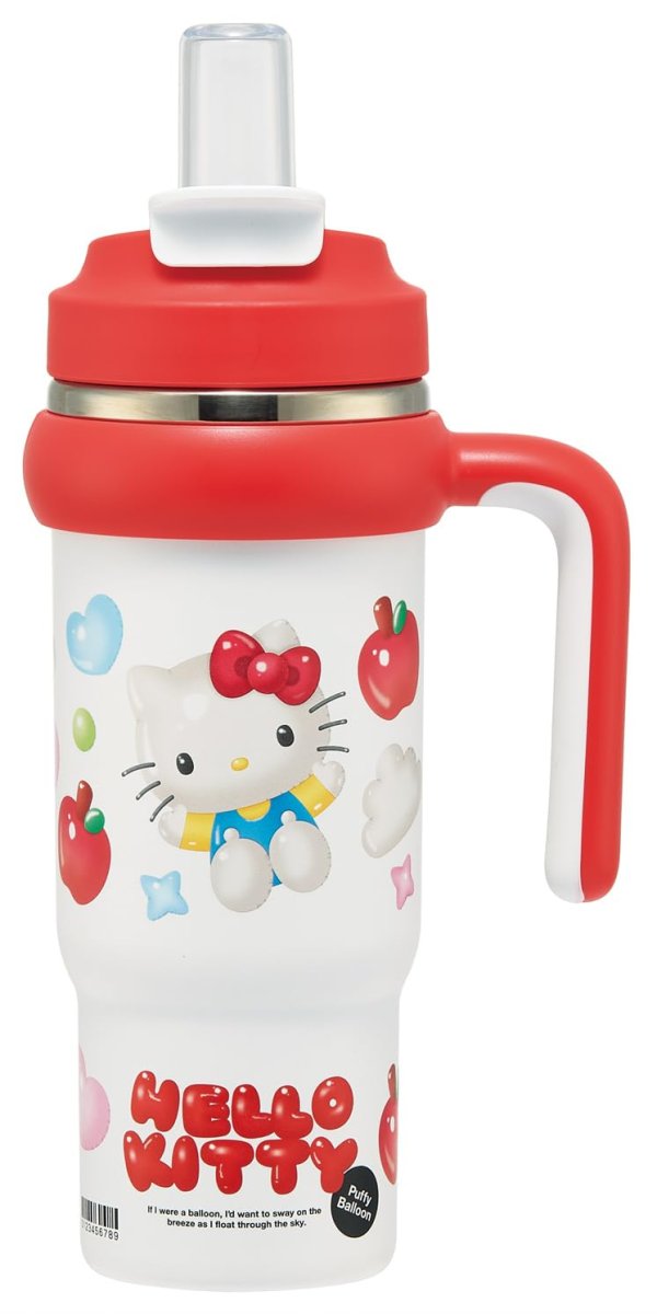 画像1: スケーター（Ｓｋａｔｅｒ） ストロータンブラー ８３０ｍｌ 保温 保冷 ハンドル付 ２ＷＡＹ 直飲み サンリオ ハローキティ ぷっくりバルーン ＳＴＳＴＢ９?Ａ (1)