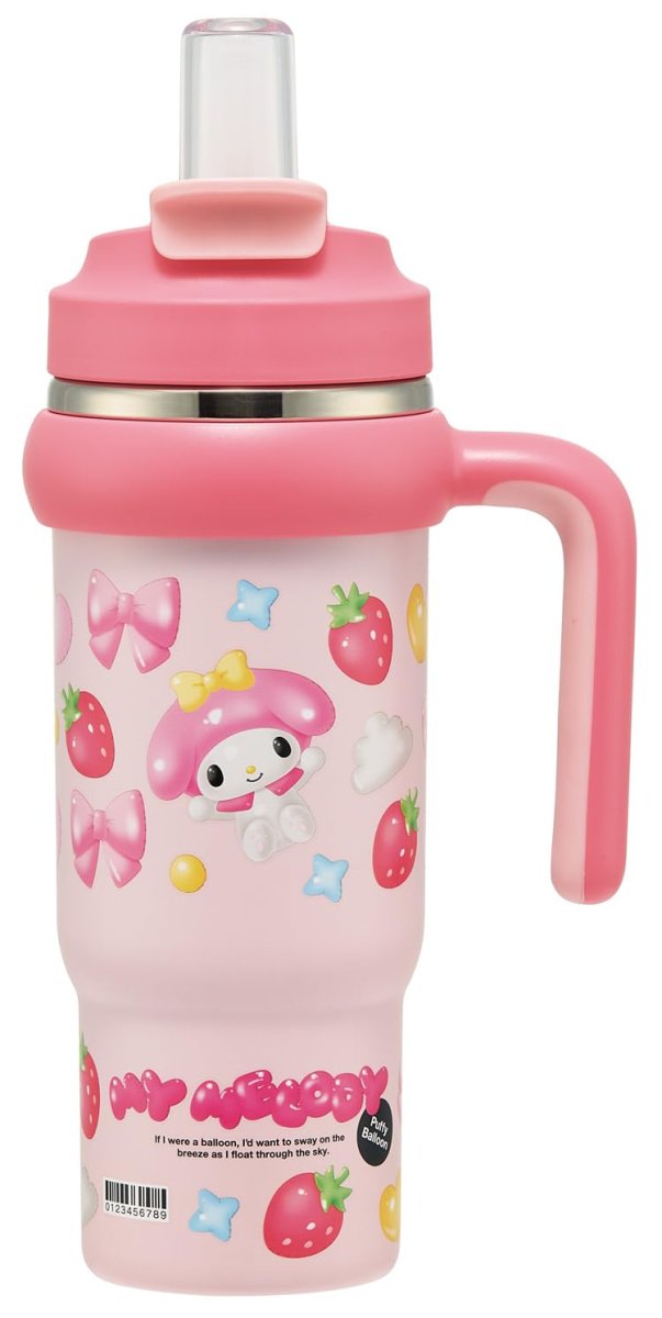 画像1: スケーター（Ｓｋａｔｅｒ） ストロータンブラー ８３０ｍｌ 保温 保冷 ハンドル付 ２ＷＡＹ 直飲み サンリオ マイメロディ ぷっくりバルーン 女の子 ＳＴＳＴＢ９?Ａ (1)