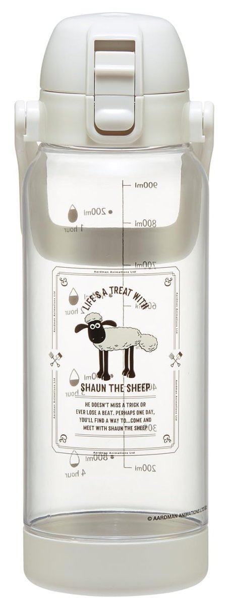 画像1: スケーター（Ｓｋａｔｅｒ） ドリンクマーカーボトル １Ｌ 飲んだ量がひと目でわかりやすい ハンドル付 水筒 プラスチック製 ひつじのショーン ＰＤＭＫ１０?Ａ (1)