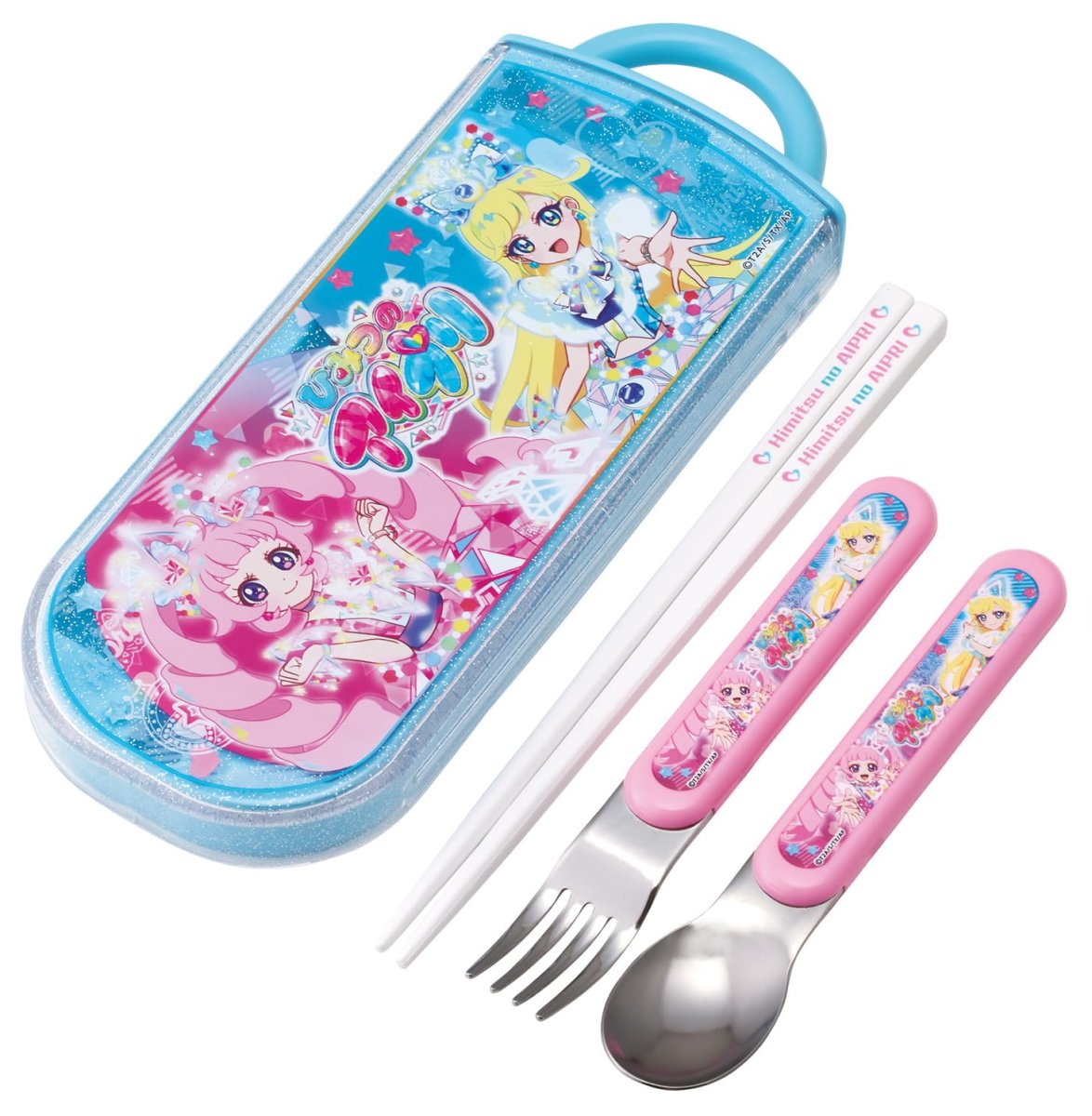 画像1: スケーター（Ｓｋａｔｅｒ） 弁当用箸 子供用 トリオセット 箸 スプーン フォーク １６．５ｃｍ ひみつのアイプリ 女の子 ＴＡＣＣ２?Ａ (1)