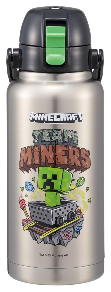 画像1: スケーター（Ｓｋａｔｅｒ） ダイレクト マグボトル 水筒 １０００ｍｌ ワンプッシュ ハンドル付 マインクラフト Ｍｉｎｅｃｒａｆｔ 男の子 ＳＴＤ１０Ｈ?Ａ (1)