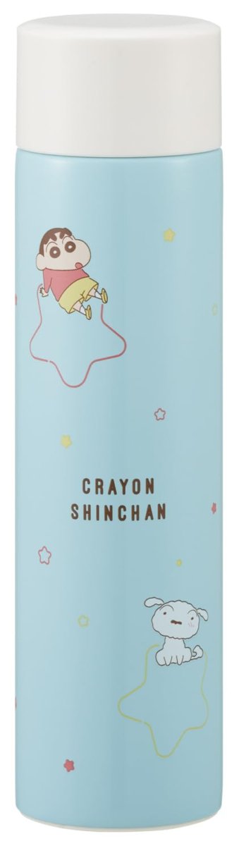 画像1: スケーター（Ｓｋａｔｅｒ） 直飲み マグボトル ミニ ステンレスボトル 水筒 ケータイマグ １６０ｍｌ 小容量 保温 保冷 真空二重構造 クレヨンしんちゃん パステル ＳＭＢＣ１ＢＬ?Ａ (1)
