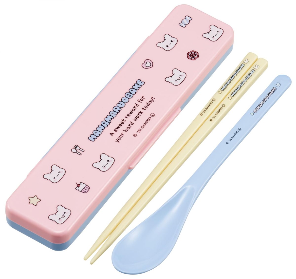 画像1: スケーター（Ｓｋａｔｅｒ） コンビセット 箸 スプーン セット １８ｃｍ 日本製 サンリオ はなまるおばけ ＣＣＳ３ＳＡ?Ａ (1)