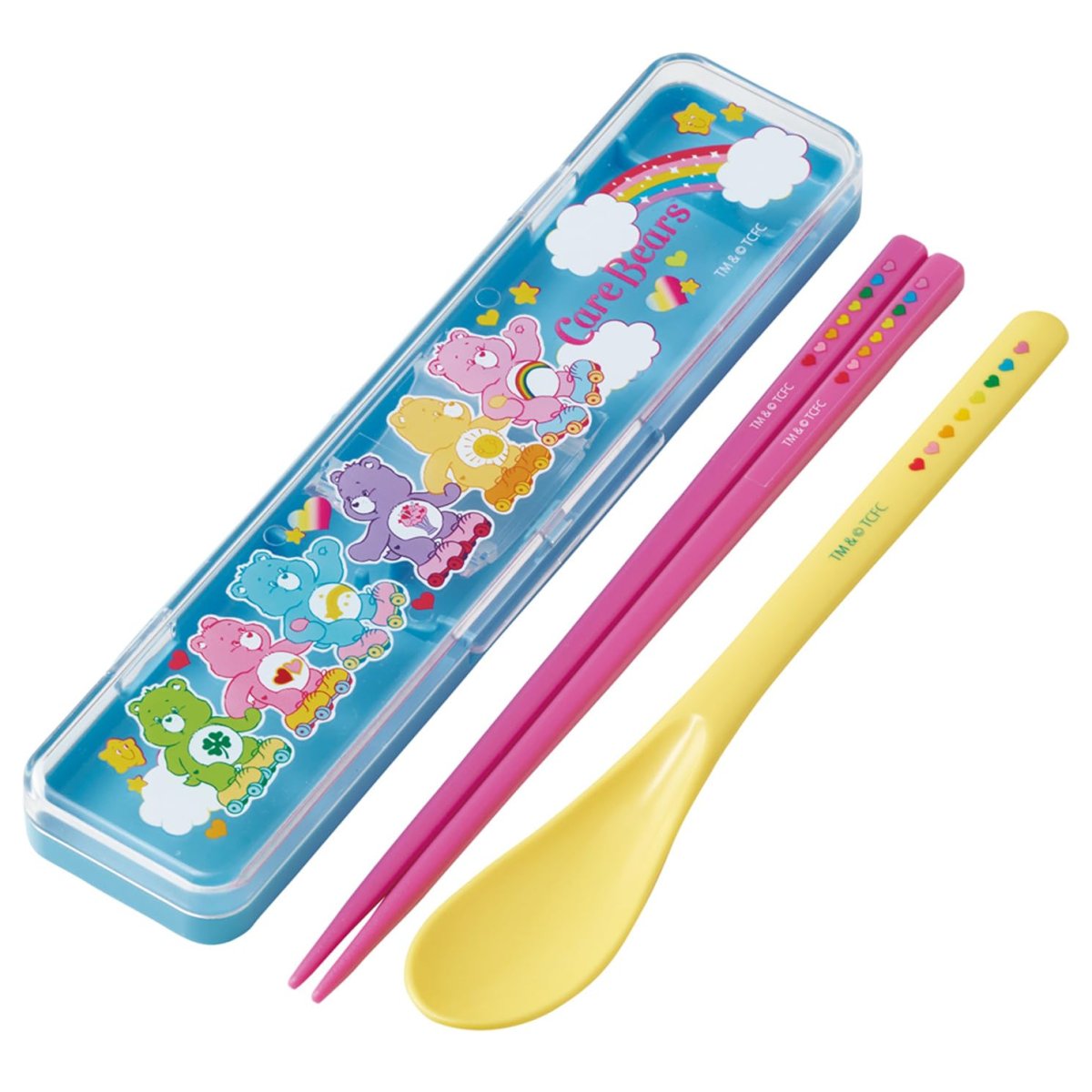 画像1: スケーター（Ｓｋａｔｅｒ） コンビセット 箸 スプーン セット １８ｃｍ 日本製 Ｃａｒｅ Ｂｅａｒｓ ケアベア スケート ＣＣＳ３ＳＡ?Ａ (1)