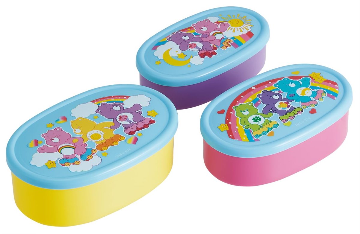 画像1: スケーター（Ｓｋａｔｅｒ） 弁当箱 ランチボックス シール容器 保存容器 ３個セット 日本製 Ｃａｒｅ Ｂｅａｒｓ ケアベア スケート ＳＲＳ３Ｓ?Ａ (1)