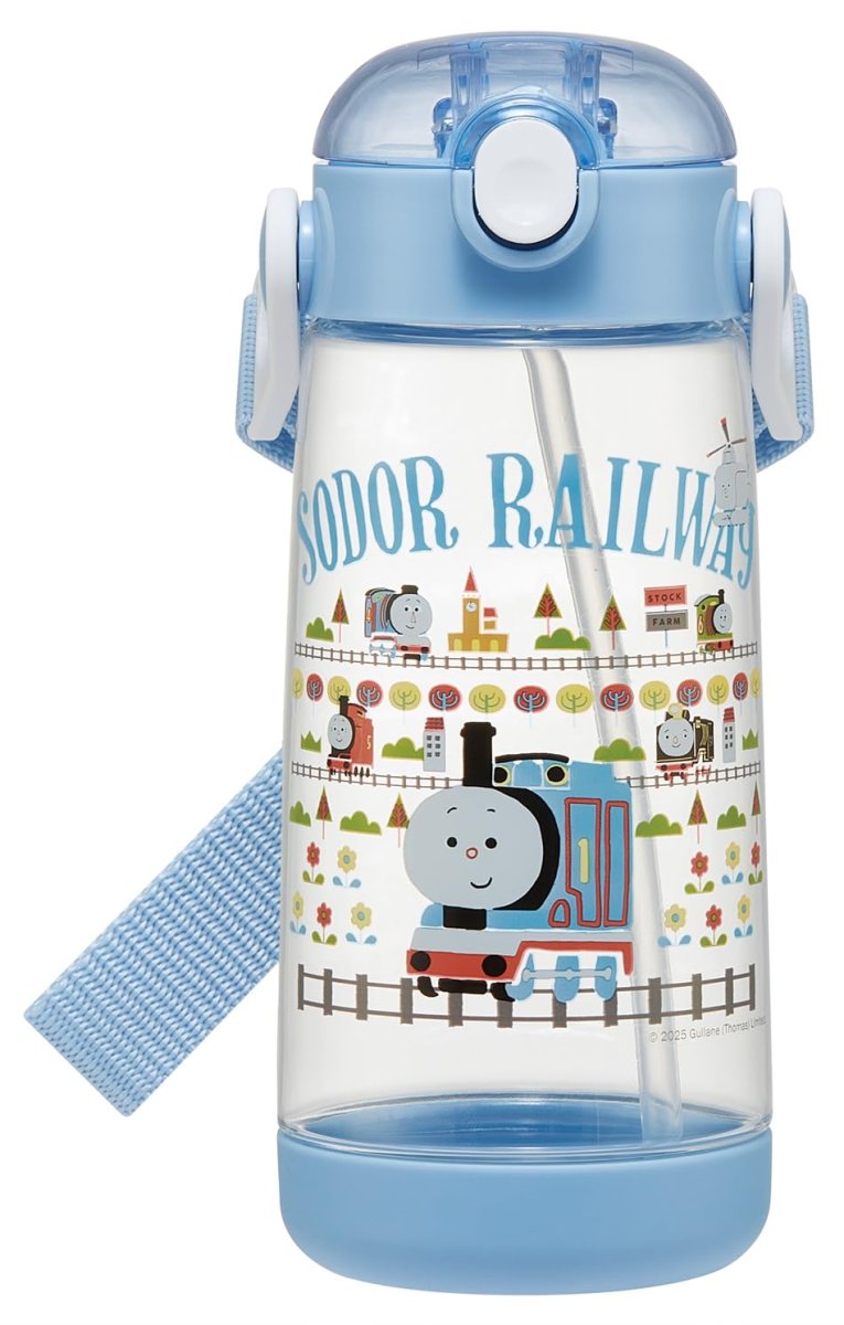 画像1: スケーター（Ｓｋａｔｅｒ） 子供用 ストロー付 水筒 クリアボトル ４８０ｍｌ ワンタッチ シリコーン きかんしゃトーマス×つむぱぱ 男の子 女の子 ＰＤＳＨ５?Ａ (1)